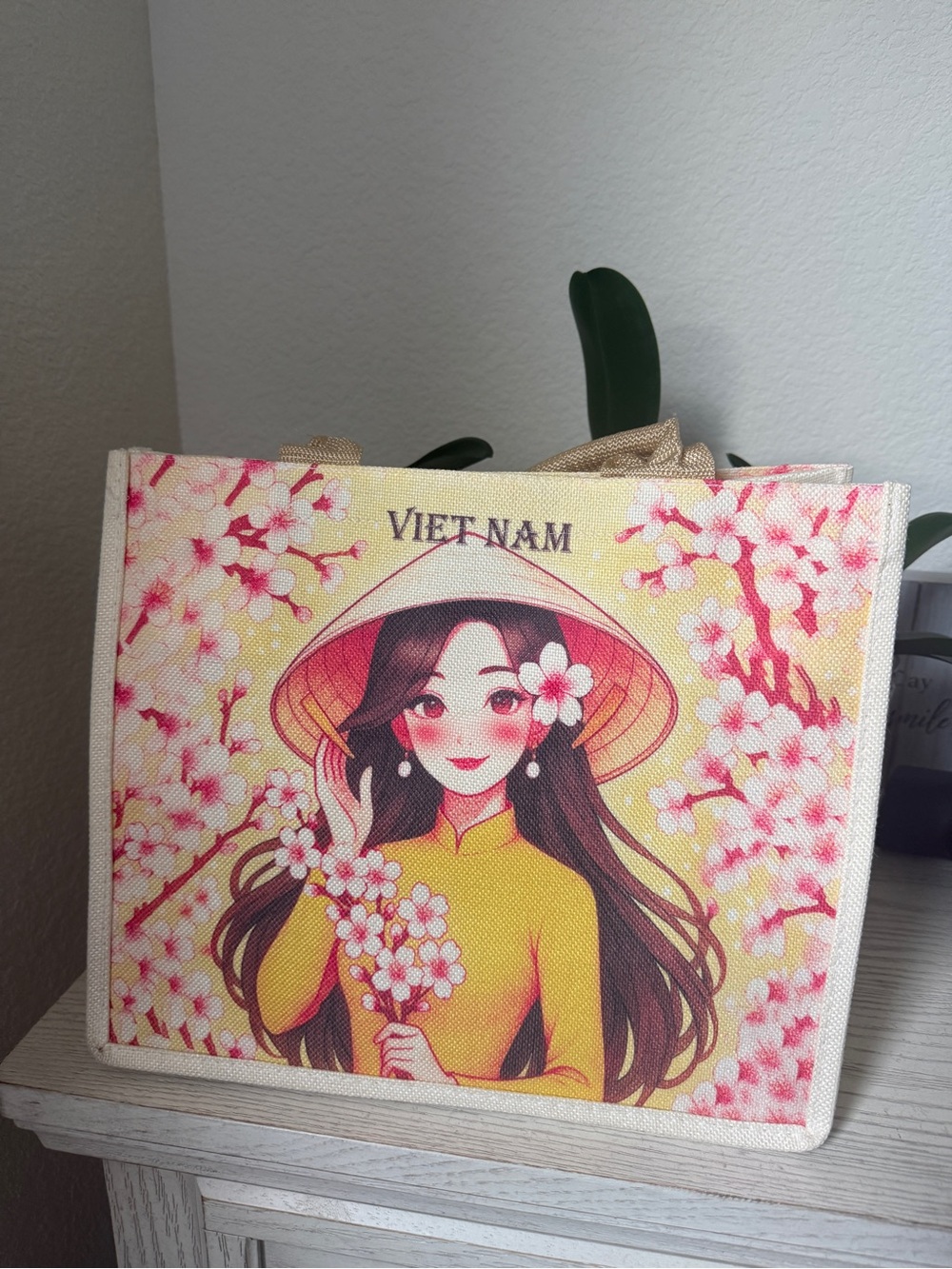 Vietnam Souvenir Tote Bag with Zipper